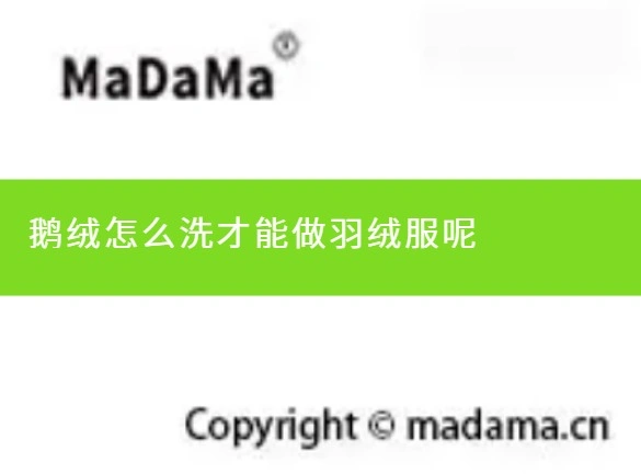 鹅绒怎么洗才能做羽绒服呢